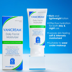 Vanicream Daily Facial Moisturizer with Hyaluronic Acid & Ceramides for Sensitive Skin - Unscented - 3 fl oz