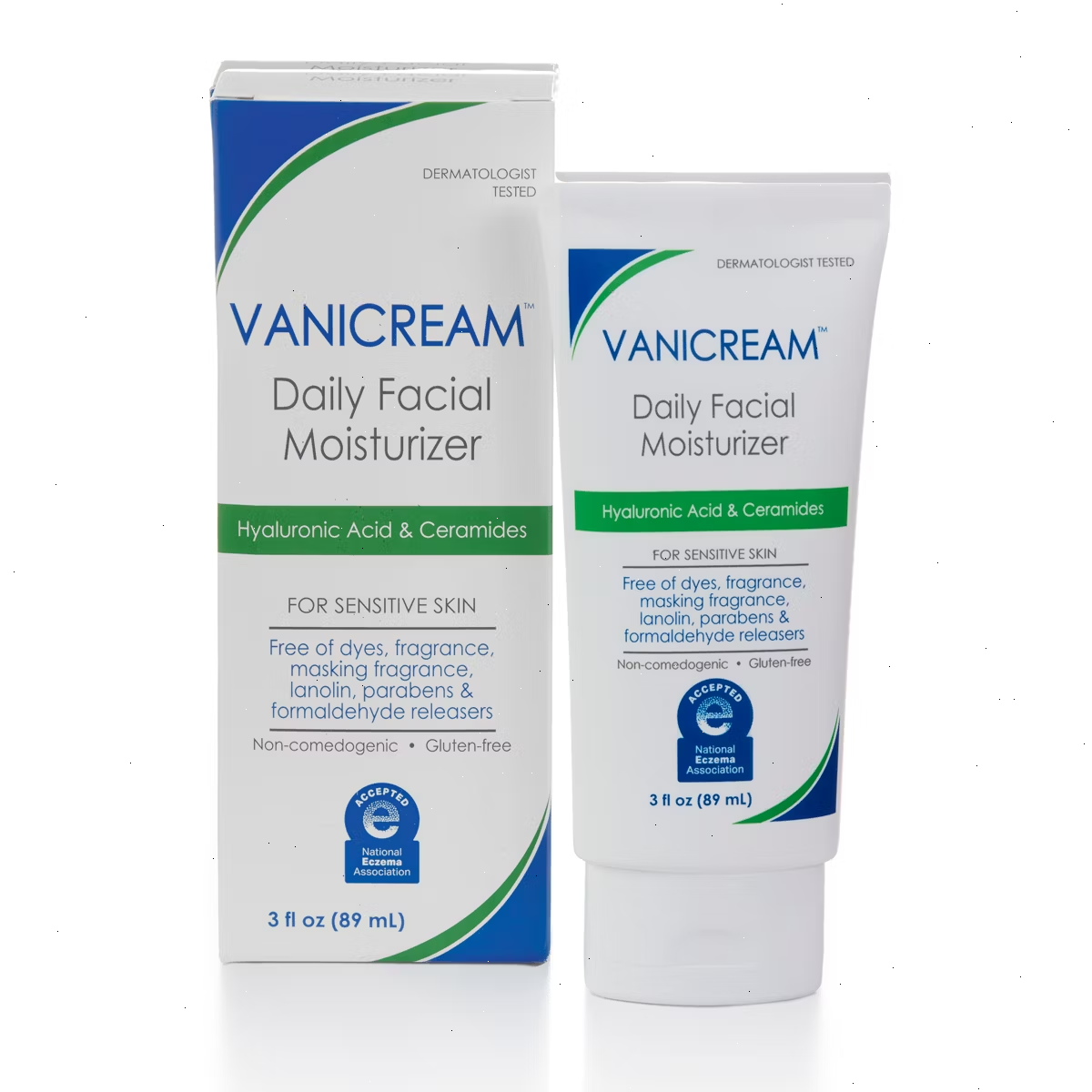 Vanicream Daily Facial Moisturizer with Hyaluronic Acid & Ceramides for Sensitive Skin - Unscented - 3 fl oz